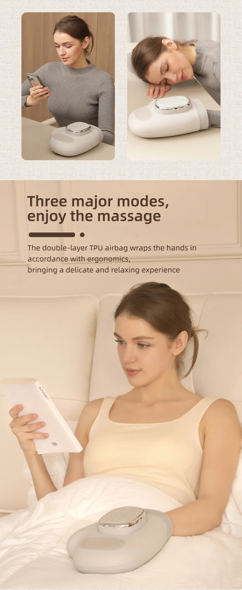 Masseur de mains avec Airbag, Compression des doigts, poignet, paume, Machine de Massage, gant vibrant pour la relaxation musculaire des mains, cadeau pour hommes et femmes