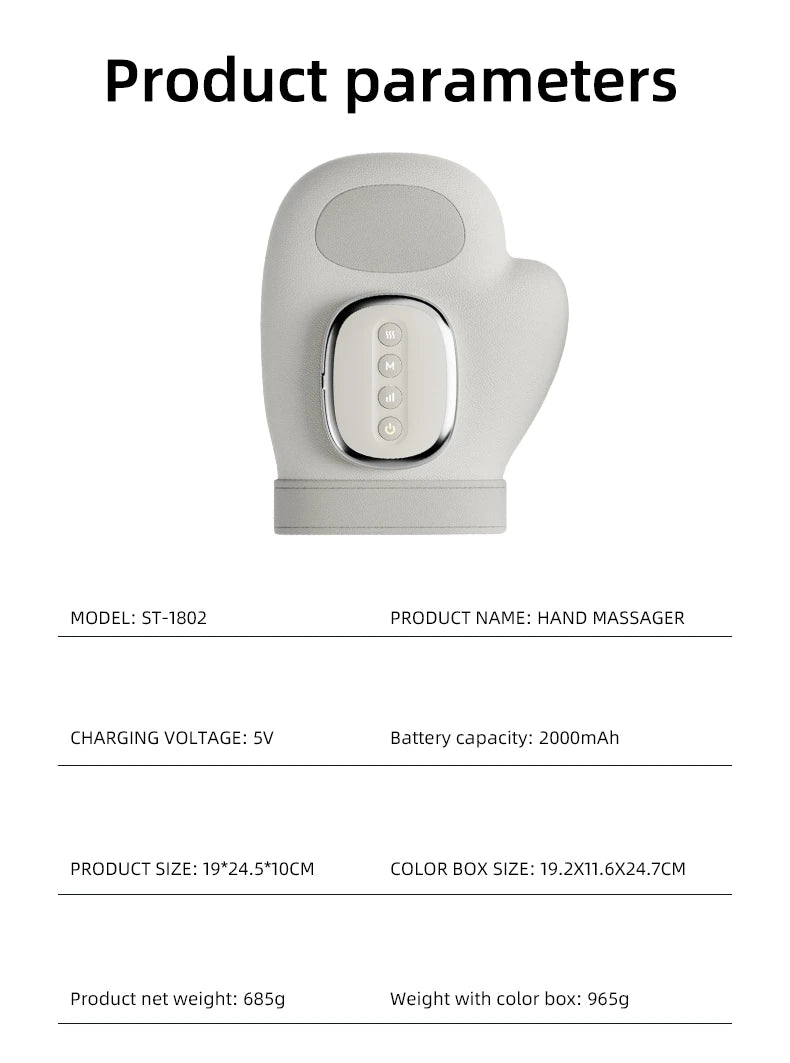 Masseur de mains avec Airbag, Compression des doigts, poignet, paume, Machine de Massage, gant vibrant pour la relaxation musculaire des mains, cadeau pour hommes et femmes