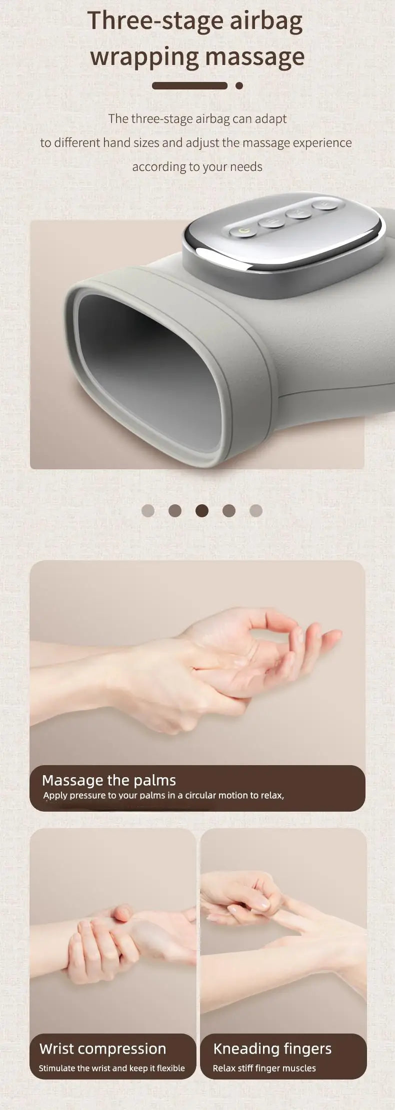Masseur de mains avec Airbag, Compression des doigts, poignet, paume, Machine de Massage, gant vibrant pour la relaxation musculaire des mains, cadeau pour hommes et femmes